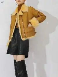 Jacket Loose Suede Wool Leather Warm Overcoat