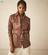 Women's Leather Trench Jacket