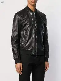 Men's Double Zipper Flight Suit Leather Jacket