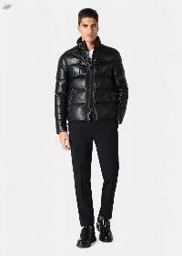 Men's Windproof Sheep Skin Leather Down Coat