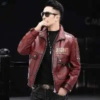 Men's  Cowhide Leather Motorcycle Jacket