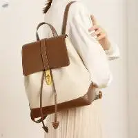 Female Cowhide Shoulder Schoolbag