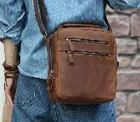 Large Capacity Retro Men's Leather Shoulder Bag