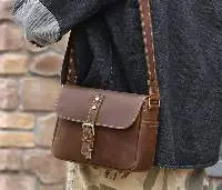 Men's Casual Leather Postman Square Bag
