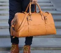 Medium-Capacity Leather Luggage Bag
