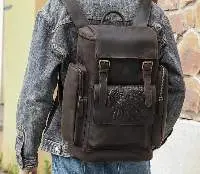 Large Capacity Leather Computer Backpack