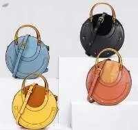 Round Shape High Quality Leather Women's Bag