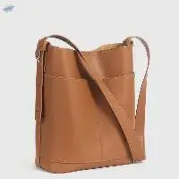 Women's Crossbody Leather Bucket Bag
