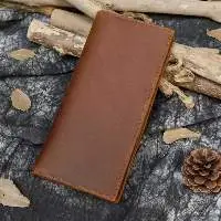 Genuine Leather Men's Long Wallet