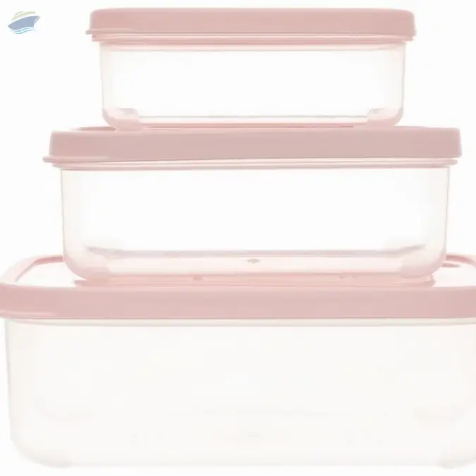 Set Of 3 Lunch Rectangular Plastic Boxes
