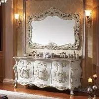 Carved Mirrors and Console Cabinet