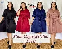Plain Pajama Collar Dress