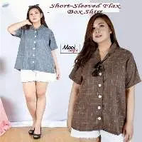 Short-Sleeved Flax Box Shirt
