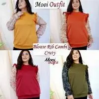 Blouse Rib Combi Ceruty