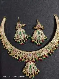 24 Carat Gold Plated Jadau Necklace