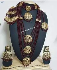 Gold Finishing Jadau Bridal Necklaces Rani Har