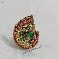 Gold Finishing Party Wear Jadau Ring