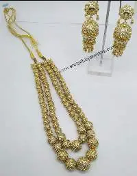 Gold Plated Jadau Balls Double Mala