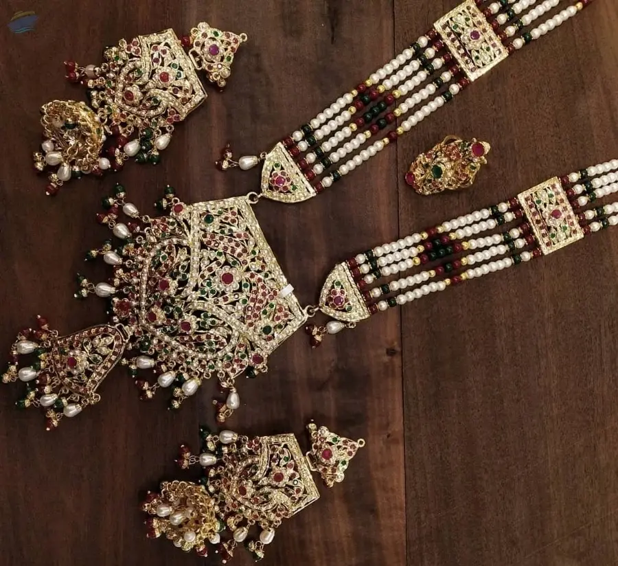 Jadau Rani Har With Ring