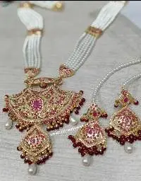 Ruby White Wedding Jadau Rani Har