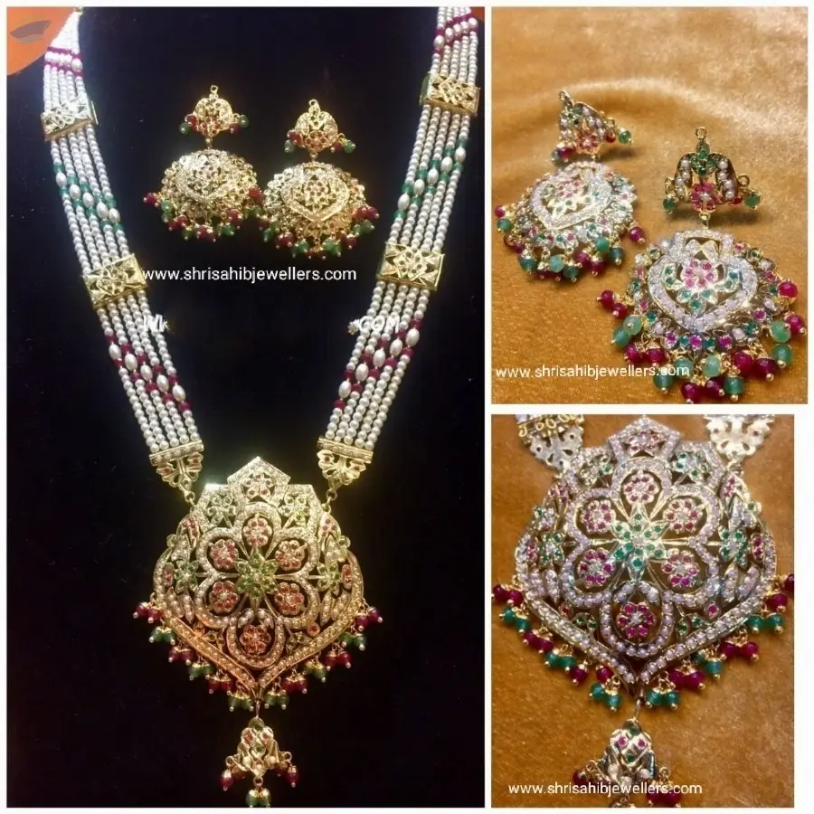 Ruby Green Punjabi Jadau Rani Har