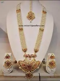 Gold Plated Jadau Rani Har With Tikka