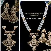 Gold Laminated Pearls Jadau Rani Har