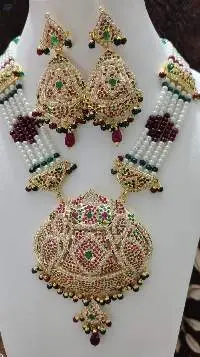 Fashionable Gold Plated Jadau Rani Har