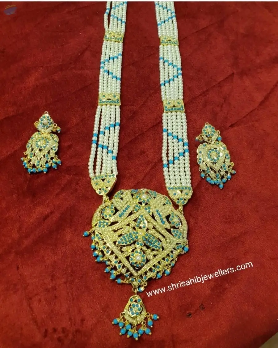Firoza White Jadau Work Amritsar Rani Har