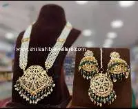 Gold Plated Green White Jadau Rani Har