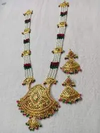 Gold Plated Punjabi Jadau Rani Har
