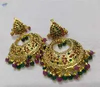 Gold Plated Jadau Earings