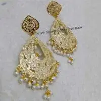 Jadau white earrings