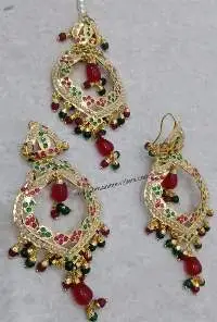 Jadau earrings + tikka set