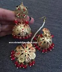 Red White Jumki With Mang Tikka