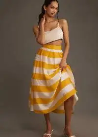 Stylish Women's Striped Midi Skirts
