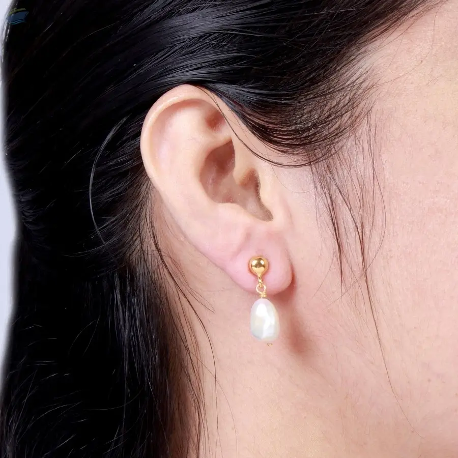 Baroque Pearl Earrings in 92.5 Sterling Silver
