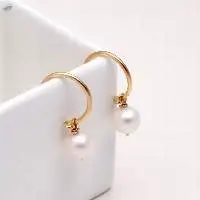 Pearl Hoop Earrings in 92.5 Sterling Silver