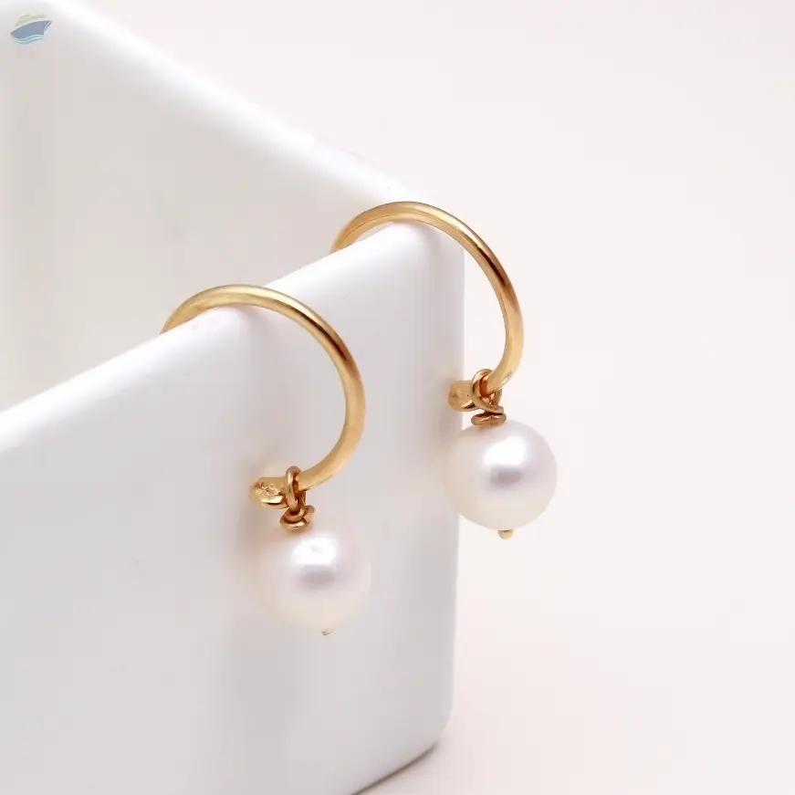 Pearl Hoop Earrings in 92.5 Sterling Silver