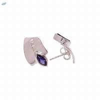 925 Sterling Silver Iolite Stud Earrings