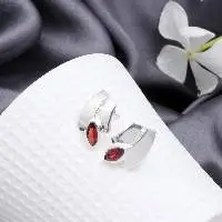 925 Sterling Silver Garnet Stud Earrings