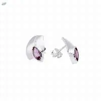 925 Sterling Silver Amethyst Stud Earrings