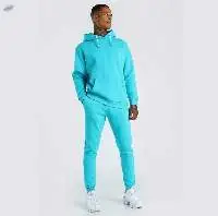 Custom Logo Men Plain Thick Fleece Tracksuit