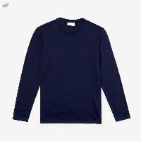 Men Casual Long Sleeve Solid 100% Cotton T Shirt