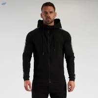 Zipper Up Men Training Hoodie