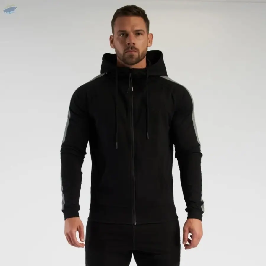 Zipper Up Men Training Hoodie