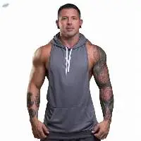 Breathable Men Sleeveless Hoodies