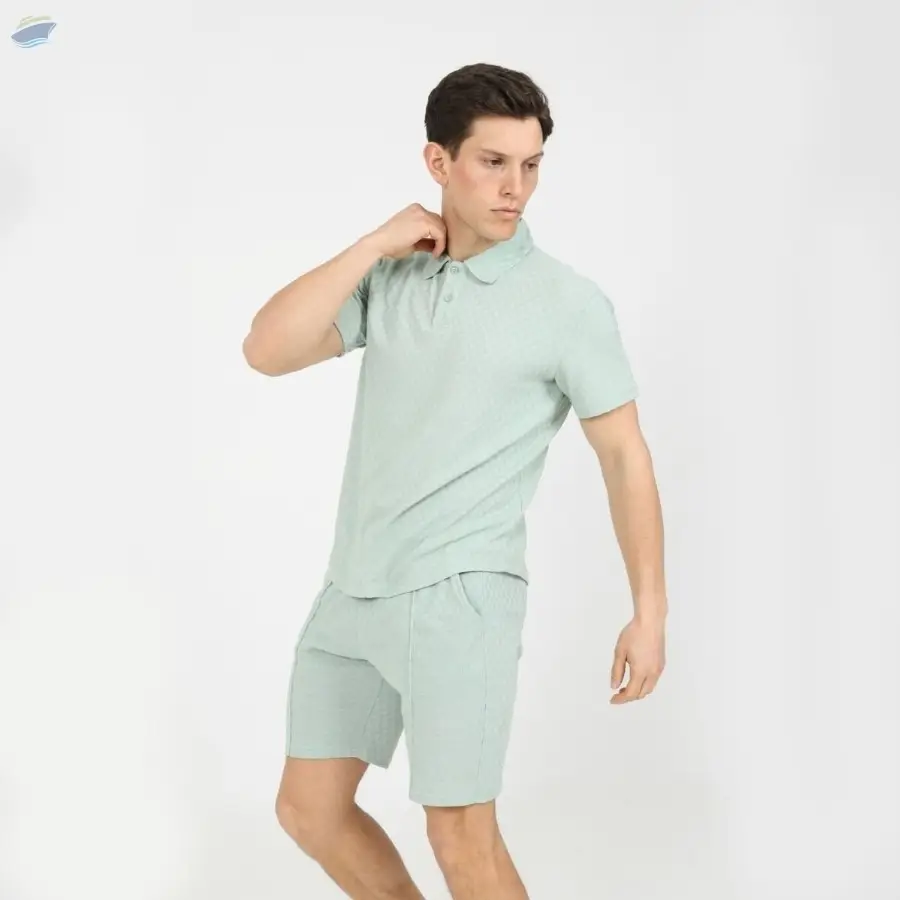 Breathable Men Solid 2 Piece Set
