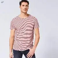 Customized Men Striped Cotton T Shirt