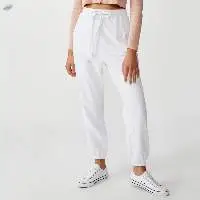 Women White Solid Casual Jogger Pants